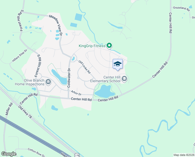 map of restaurants, bars, coffee shops, grocery stores, and more near 4071 Dearden Drive in Olive Branch