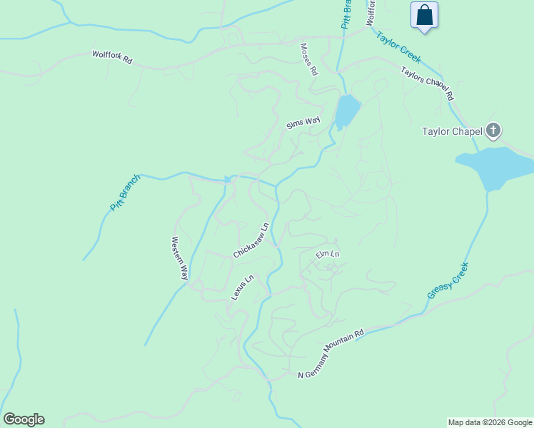 map of restaurants, bars, coffee shops, grocery stores, and more near 1197 Moses Road in Rabun Gap
