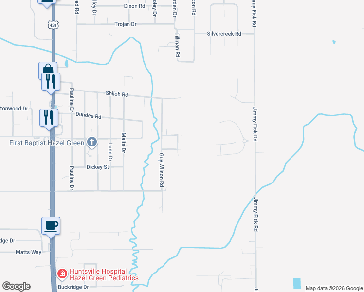 map of restaurants, bars, coffee shops, grocery stores, and more near 144 Gross Drive in Hazel Green
