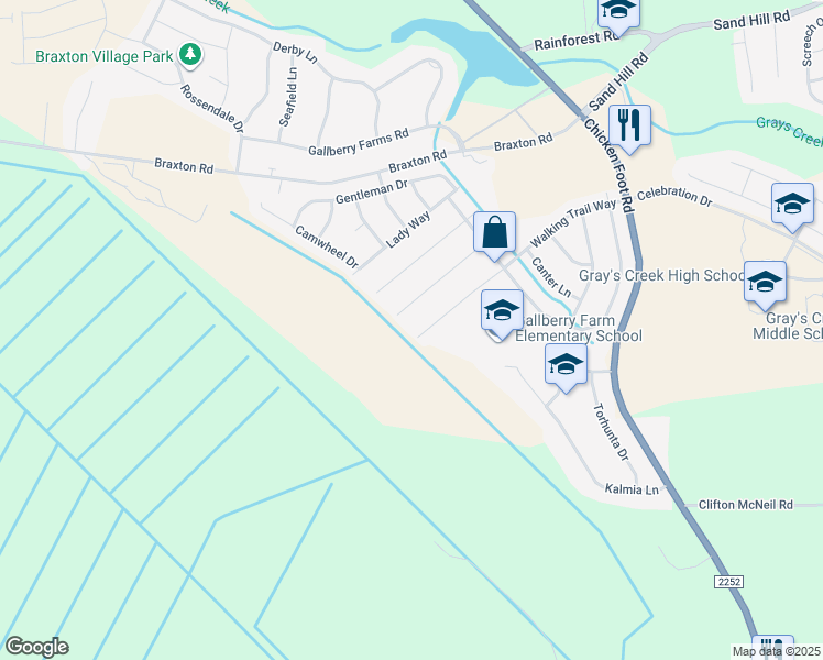 map of restaurants, bars, coffee shops, grocery stores, and more near 5759 Walking Trail Way in Hope Mills