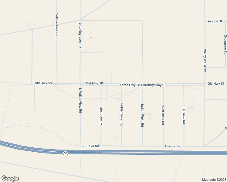 map of restaurants, bars, coffee shops, grocery stores, and more near Old Bakersfield Highway in San Bernardino County