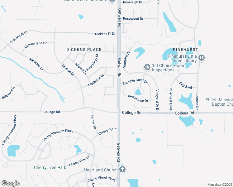 map of restaurants, bars, coffee shops, grocery stores, and more near 2986 Glennbury Lane in Southaven
