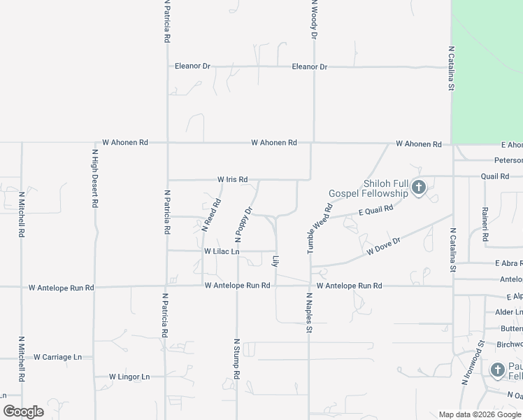 map of restaurants, bars, coffee shops, grocery stores, and more near 25815 North Poppy Drive in Paulden
