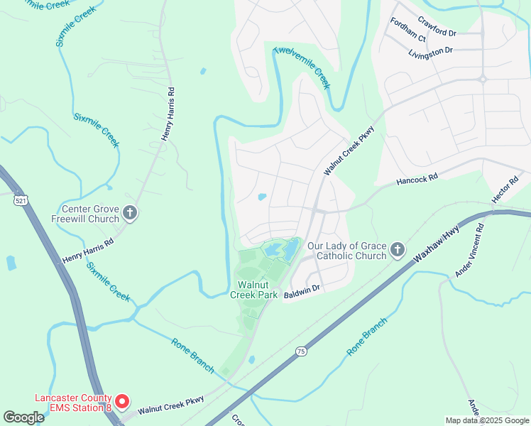 map of restaurants, bars, coffee shops, grocery stores, and more near 5006 Alston Drive in Lancaster