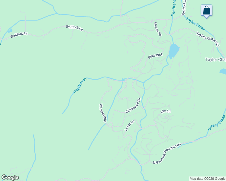 map of restaurants, bars, coffee shops, grocery stores, and more near Western Way in Rabun Gap