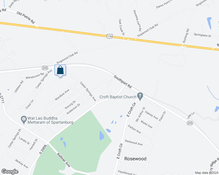 map of restaurants, bars, coffee shops, grocery stores, and more near 229 Headquarters Loop in Spartanburg