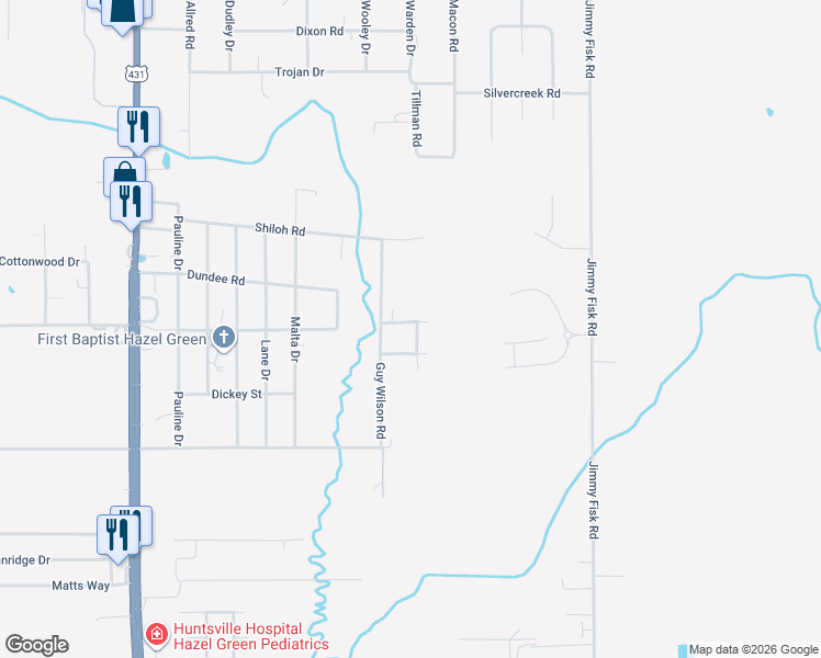 map of restaurants, bars, coffee shops, grocery stores, and more near 126 Stanley Drive in Hazel Green