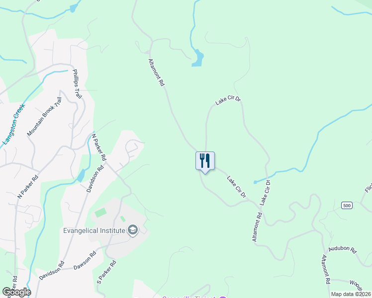 map of restaurants, bars, coffee shops, grocery stores, and more near 862 Altamont Road in Greenville