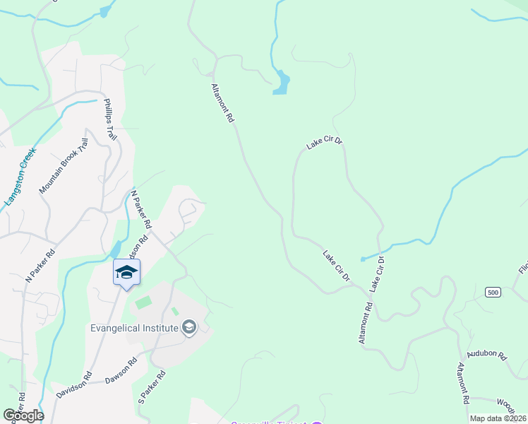 map of restaurants, bars, coffee shops, grocery stores, and more near 862 Altamont Road in Greenville