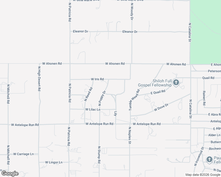 map of restaurants, bars, coffee shops, grocery stores, and more near 25815 North Poppy Drive in Paulden