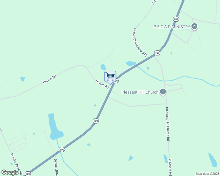 map of restaurants, bars, coffee shops, grocery stores, and more near 4450 North Carolina 109 in Wadesboro