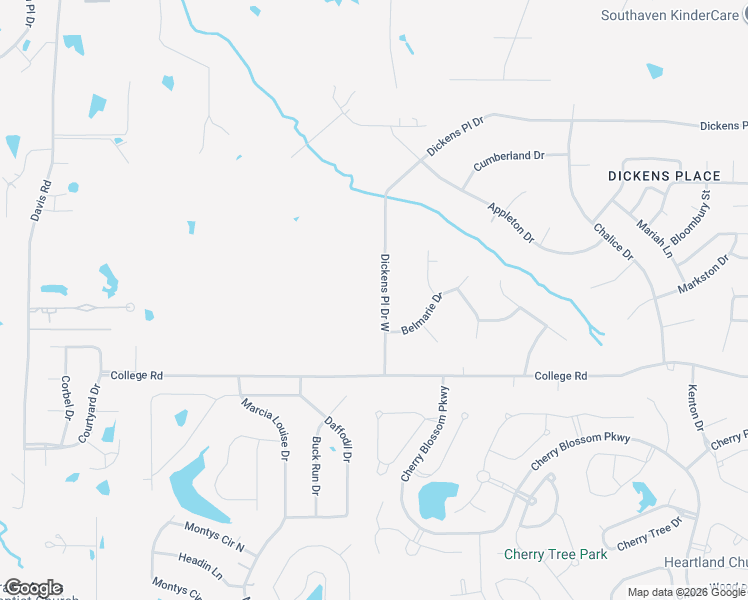 map of restaurants, bars, coffee shops, grocery stores, and more near 4213 Dickens Place Drive West in Southaven