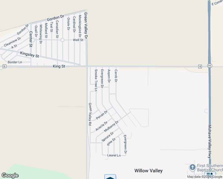 map of restaurants, bars, coffee shops, grocery stores, and more near 8098 S Aspen Dr in Mohave Valley