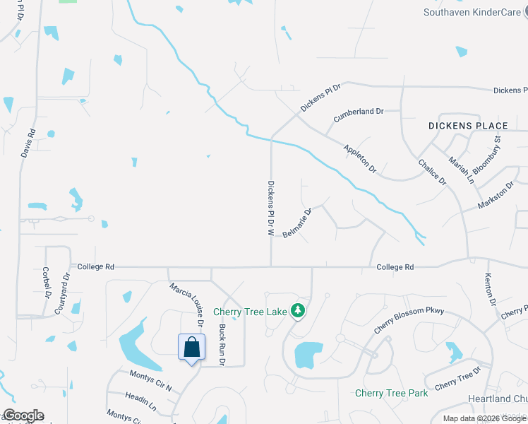 map of restaurants, bars, coffee shops, grocery stores, and more near 4213 Dickens Place Drive West in Southaven