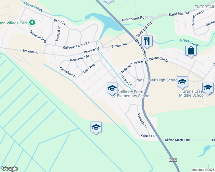map of restaurants, bars, coffee shops, grocery stores, and more near 5731 Walking Trail Way in Hope Mills