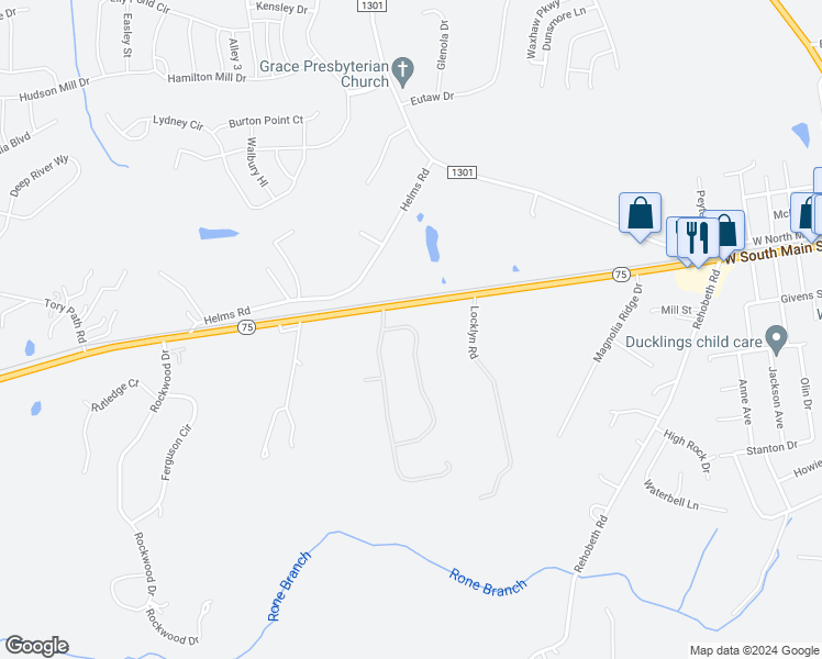 map of restaurants, bars, coffee shops, grocery stores, and more near 9819 Waxhaw Highway in Waxhaw