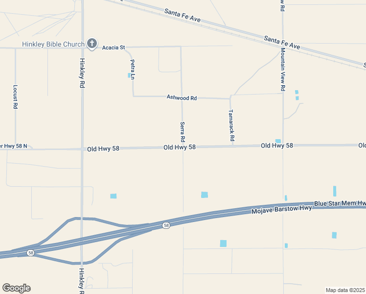 map of restaurants, bars, coffee shops, grocery stores, and more near Serra Road in San Bernardino County