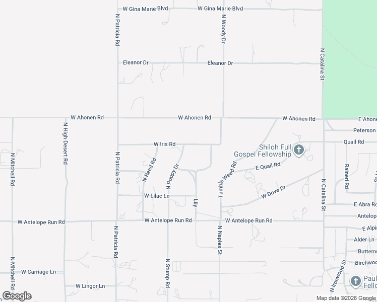 map of restaurants, bars, coffee shops, grocery stores, and more near 25815 North Poppy Drive in Paulden