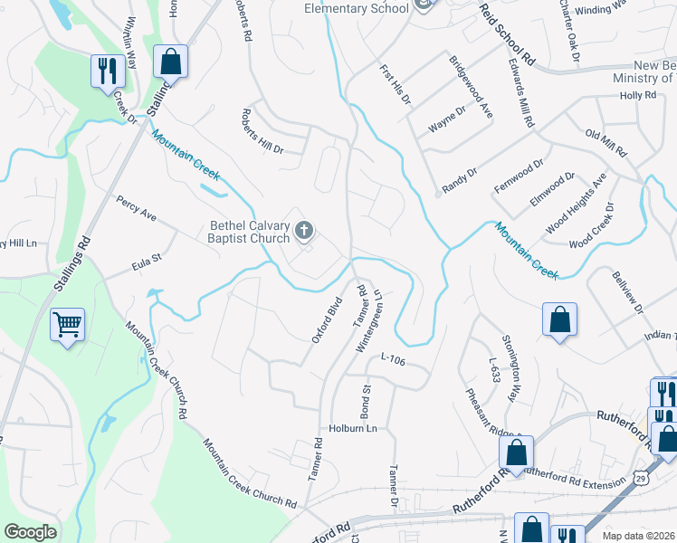 map of restaurants, bars, coffee shops, grocery stores, and more near 8 Wintergreen Lane in Taylors