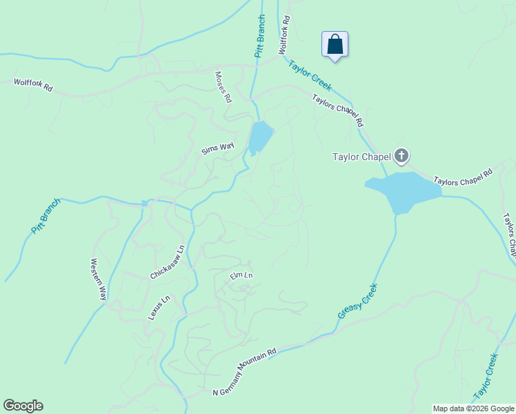 map of restaurants, bars, coffee shops, grocery stores, and more near Charlie's Way in Rabun