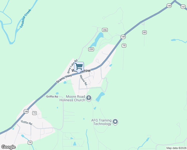 map of restaurants, bars, coffee shops, grocery stores, and more near 32 Franks Road in Lookout Mountain