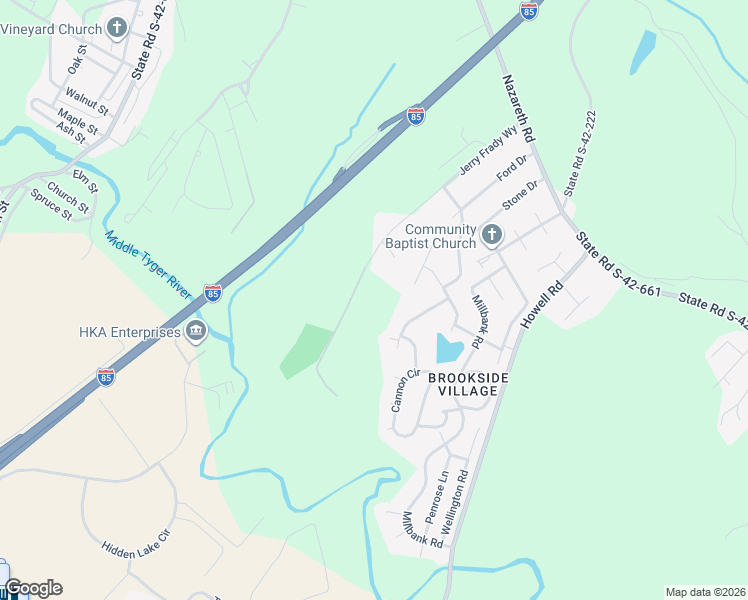 map of restaurants, bars, coffee shops, grocery stores, and more near 536 Craig Kropff Drive in Wellford