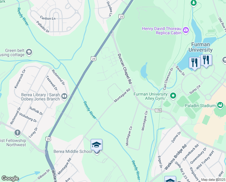 map of restaurants, bars, coffee shops, grocery stores, and more near 157 State Road S-23-506 in Greenville