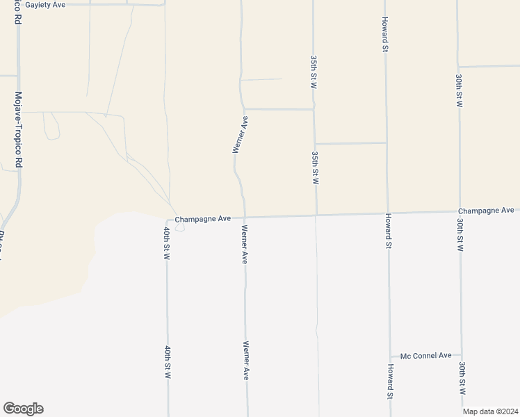 map of restaurants, bars, coffee shops, grocery stores, and more near Champagne Avenue in Rosamond