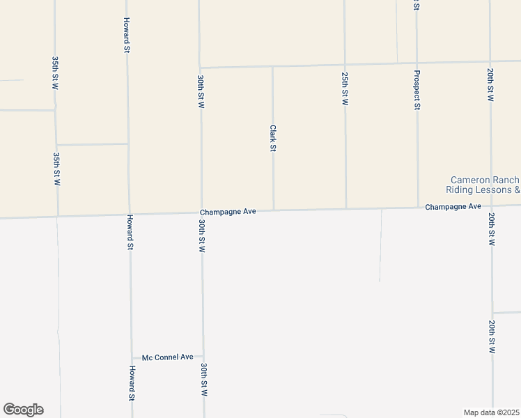 map of restaurants, bars, coffee shops, grocery stores, and more near Champagne Avenue in Rosamond