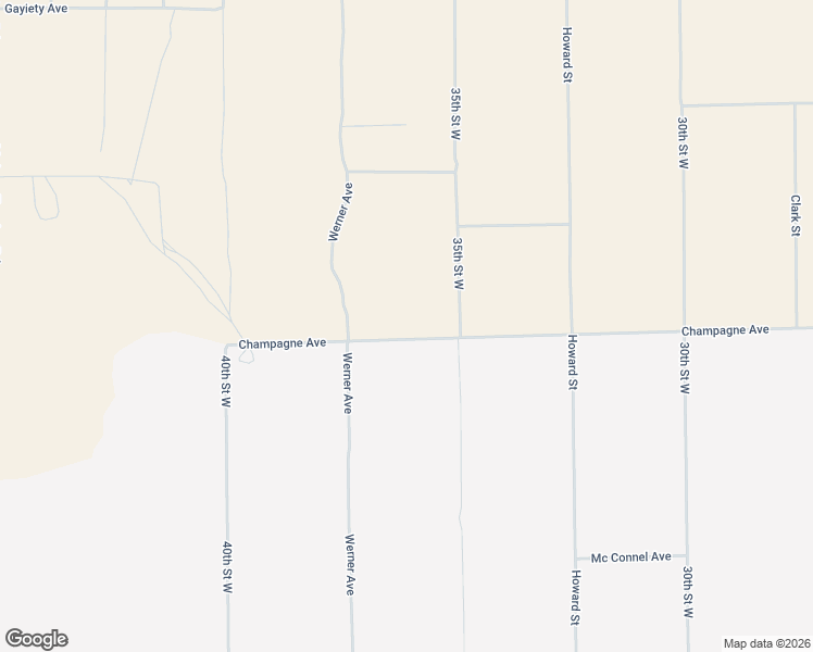 map of restaurants, bars, coffee shops, grocery stores, and more near Champagne Avenue in Rosamond