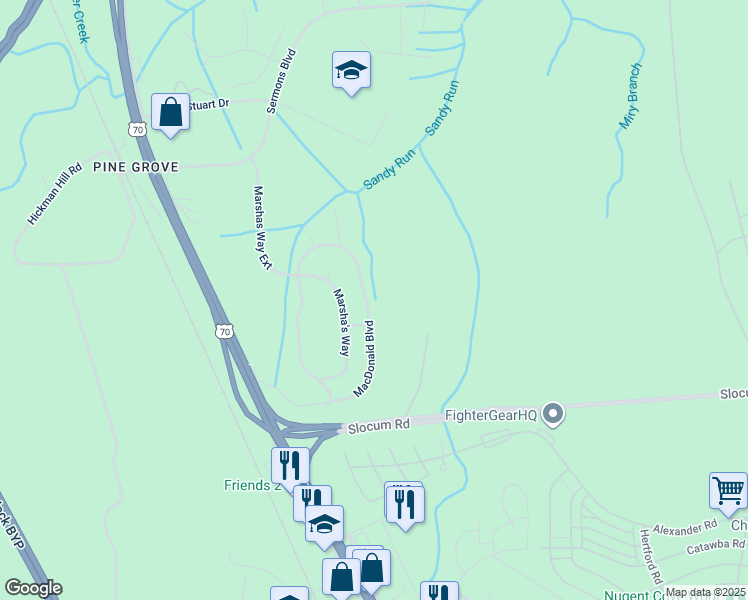 map of restaurants, bars, coffee shops, grocery stores, and more near 206 Macdonald Boulevard in Havelock