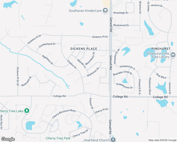 map of restaurants, bars, coffee shops, grocery stores, and more near 2733 Mariah Lane in Southaven