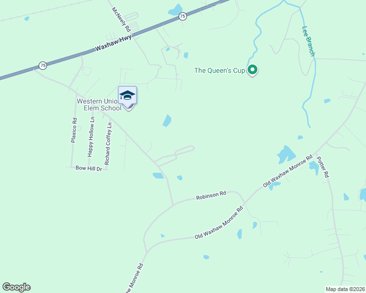 map of restaurants, bars, coffee shops, grocery stores, and more near 4713 Western Union School Road in Waxhaw