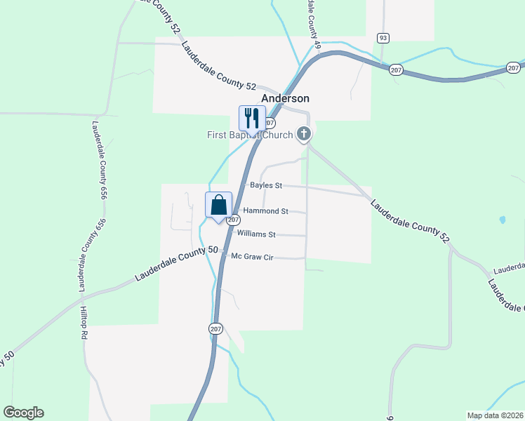 map of restaurants, bars, coffee shops, grocery stores, and more near 6000 Hammond Street in Anderson