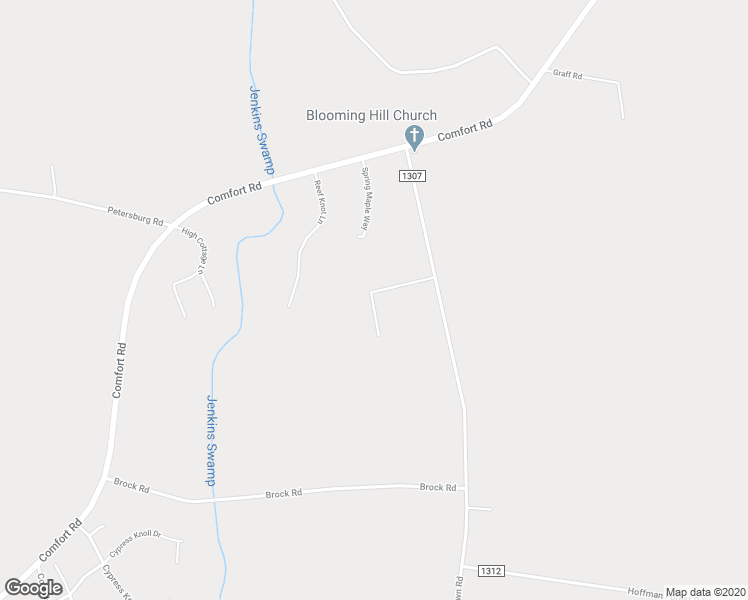 map of restaurants, bars, coffee shops, grocery stores, and more near 105 Wild Blossom Drive in Richlands
