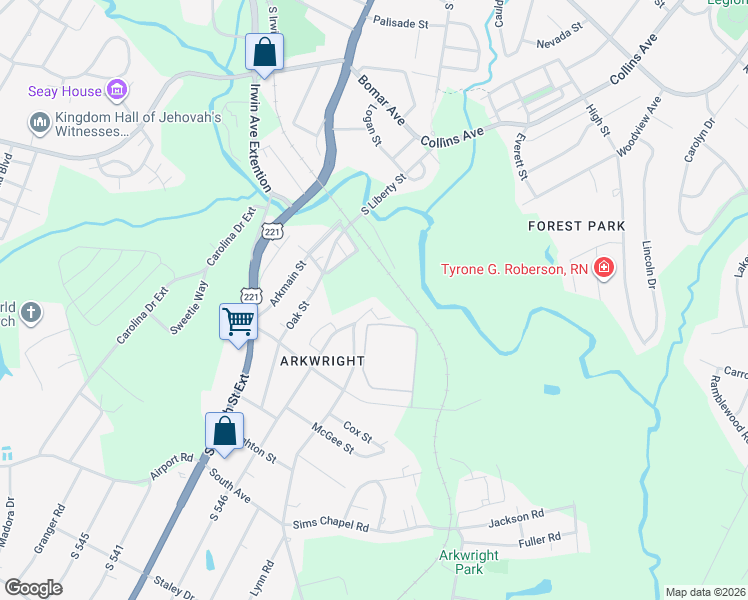 map of restaurants, bars, coffee shops, grocery stores, and more near 48 Hill Street in Spartanburg
