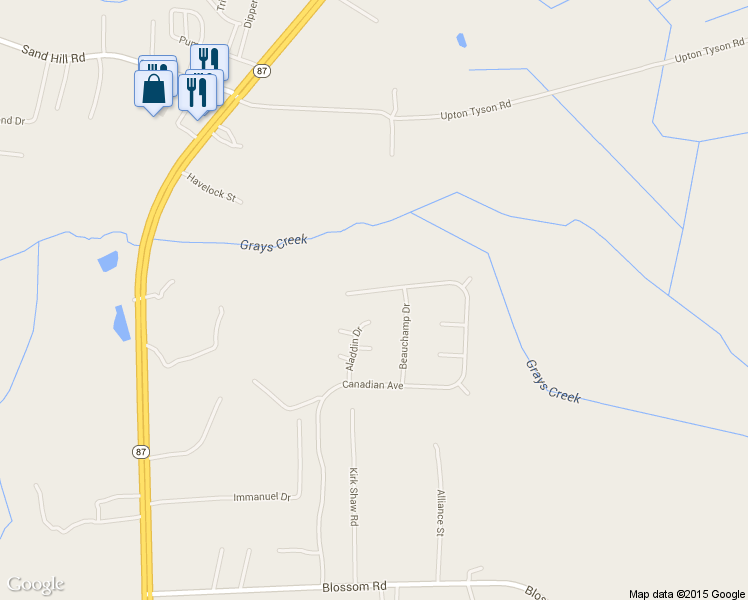 map of restaurants, bars, coffee shops, grocery stores, and more near 6022 Canadian Avenue in Hope Mills