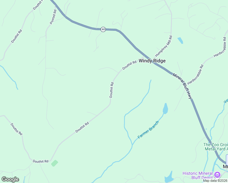 map of restaurants, bars, coffee shops, grocery stores, and more near 2816 Douthit Road in Mineral Bluff