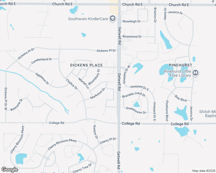 map of restaurants, bars, coffee shops, grocery stores, and more near 2916 Boffin Drive in Southaven