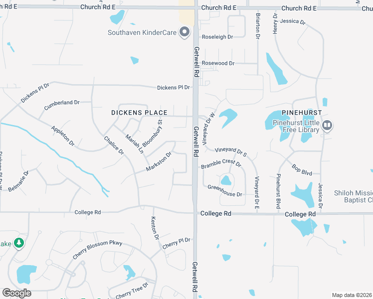 map of restaurants, bars, coffee shops, grocery stores, and more near 4298 Arabella Drive in Southaven