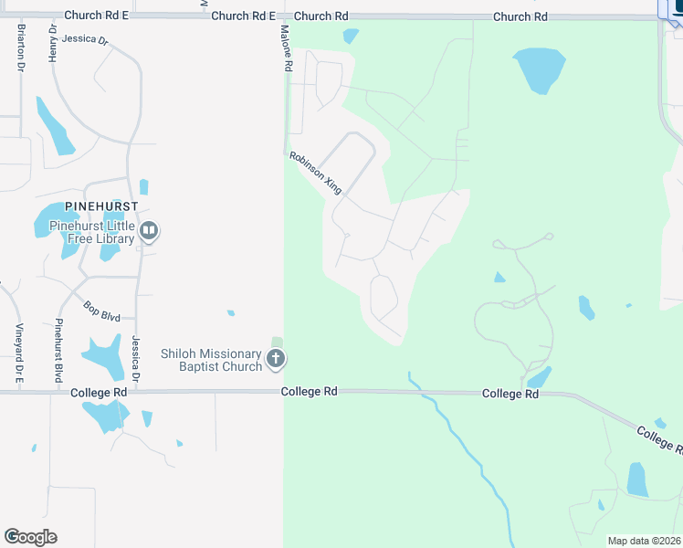 map of restaurants, bars, coffee shops, grocery stores, and more near 4342 Robinson Loop East in Olive Branch