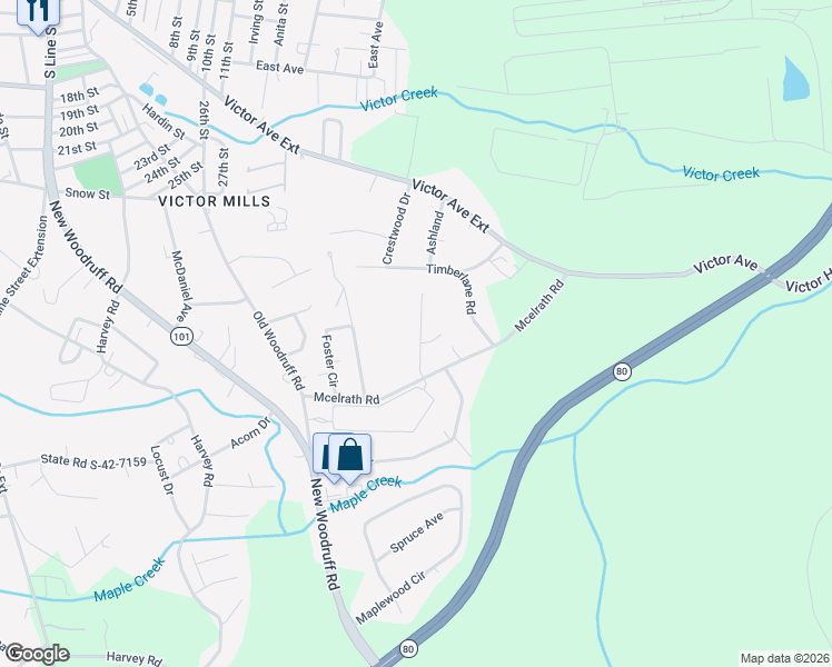 map of restaurants, bars, coffee shops, grocery stores, and more near 125 Cosmos Lane in Greer