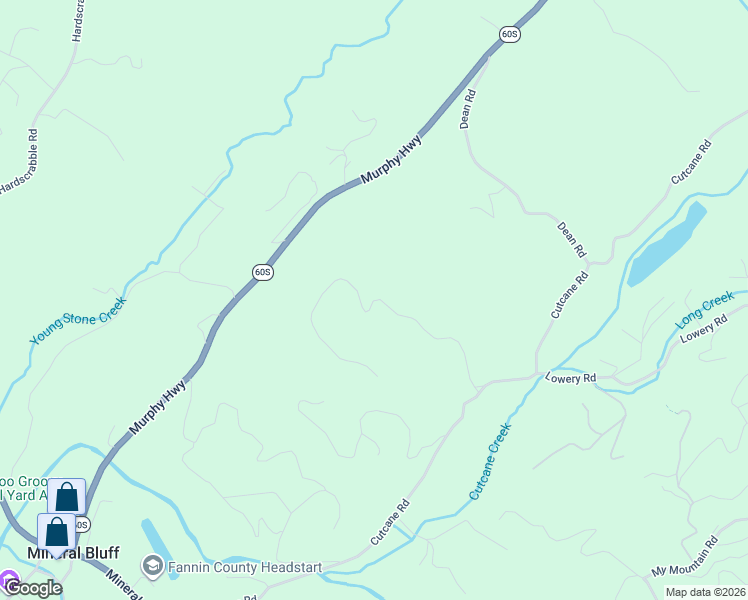 map of restaurants, bars, coffee shops, grocery stores, and more near in Mineral Bluff