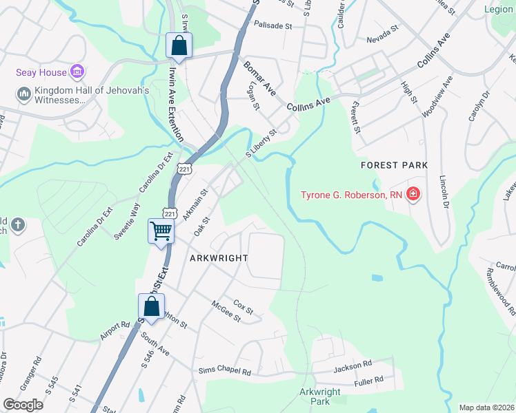 map of restaurants, bars, coffee shops, grocery stores, and more near 48 Hill Street in Spartanburg