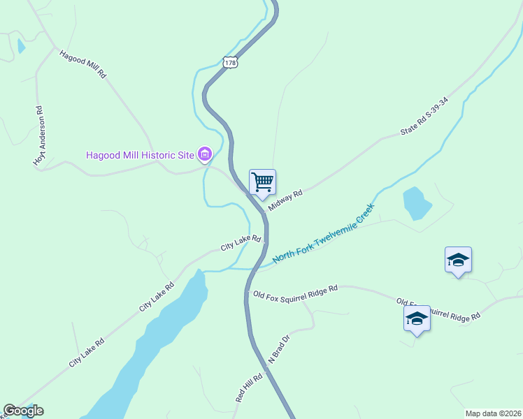map of restaurants, bars, coffee shops, grocery stores, and more near 3955 Moorefield Memorial Highway in Pickens