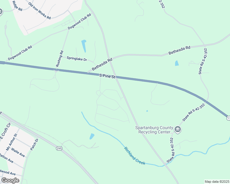 map of restaurants, bars, coffee shops, grocery stores, and more near 116 Sunrise Road in Spartanburg