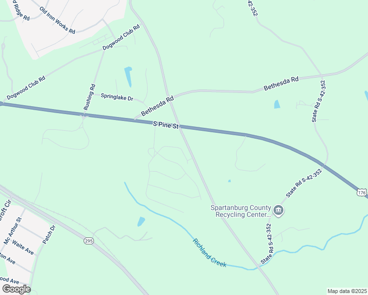 map of restaurants, bars, coffee shops, grocery stores, and more near 480 Whitestone Glendale Road in Spartanburg