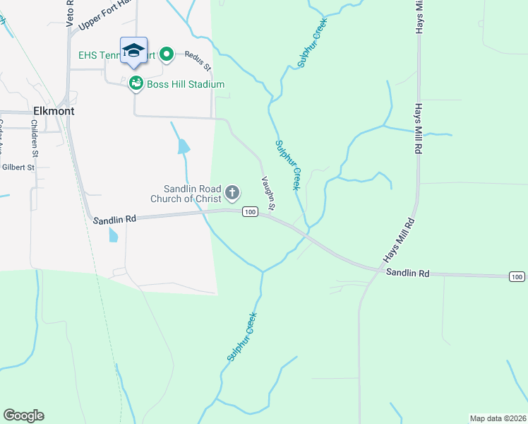 map of restaurants, bars, coffee shops, grocery stores, and more near 25269 Vaughn Street in Elkmont