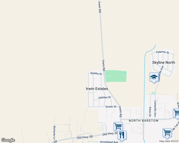 map of restaurants, bars, coffee shops, grocery stores, and more near 37062 Weston Avenue in Barstow