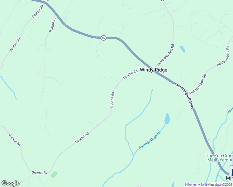 map of restaurants, bars, coffee shops, grocery stores, and more near 535 Douthit Road in Mineral Bluff